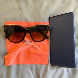 Fendi Women's Brown Patterned Sunglasses